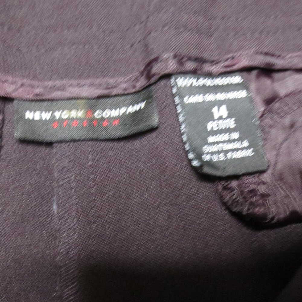 NEW YORK & COMPANY womens PANTS purple PLUM career PETITE trousers SIZE 14 - Picture 6 of 9